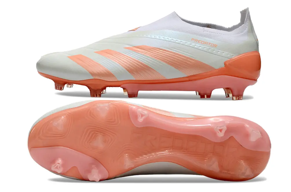 Adidas Predator Elite Laceless FG - White/Coral Orange/Soft Pink