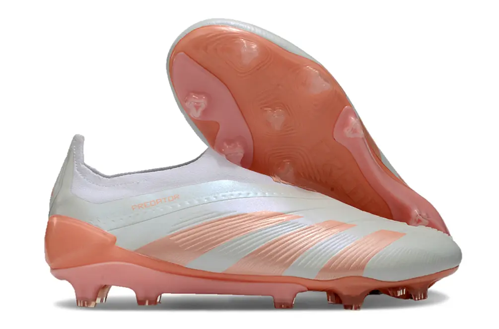 Adidas Predator Elite Laceless FG - White/Coral Orange/Soft Pink