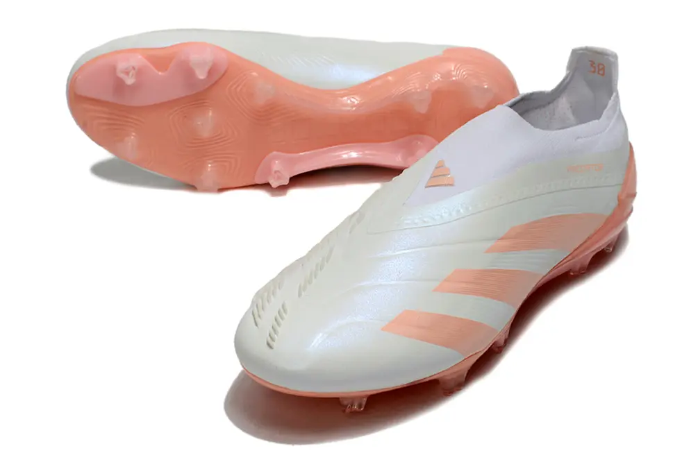 Adidas Predator Elite Laceless FG - White/Coral Orange/Soft Pink