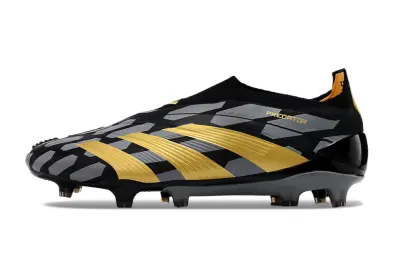 Adidas Predator Elite Laceless FG - Black/Gold Black/Gray Yellow