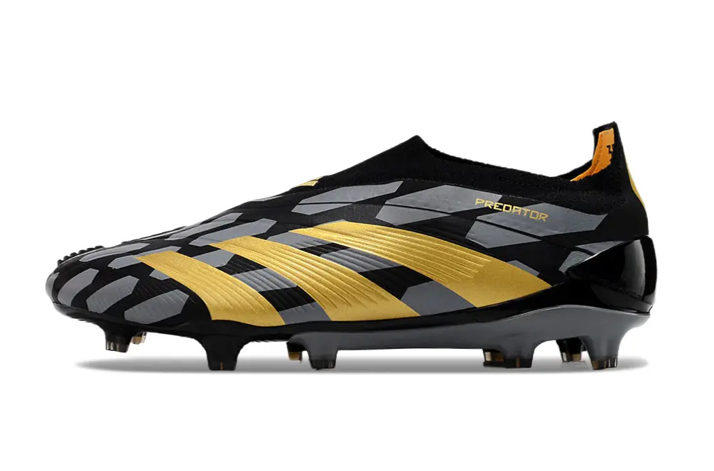 Adidas Predator Elite Laceless FG - Black/Gold Black/Gray Yellow