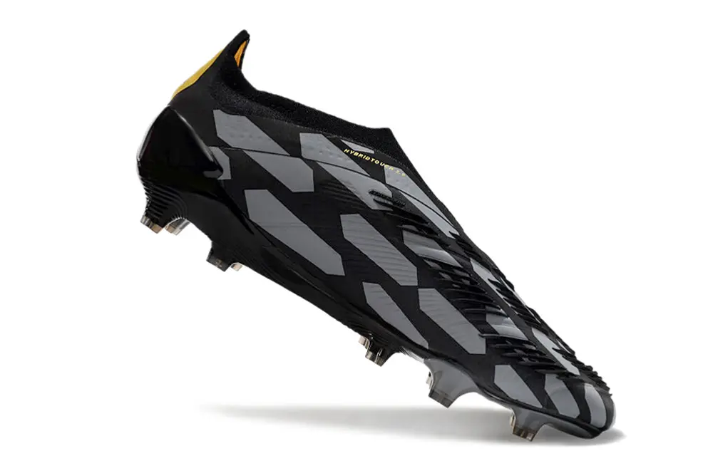 Adidas Predator Elite Laceless FG - Black/Gold Black/Gray Yellow