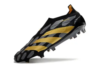 Adidas Predator Elite Laceless FG - Black/Gold Black/Gray Yellow