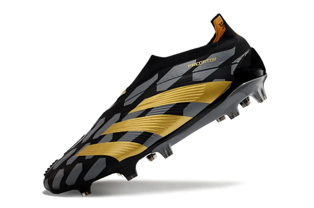 Adidas Predator Elite Laceless FG - Black/Gold Black/Gray Yellow