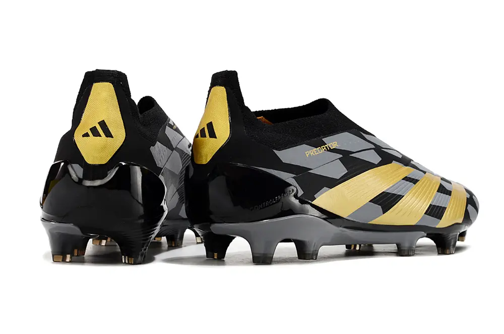 Adidas Predator Elite Laceless FG - Black/Gold Black/Gray Yellow