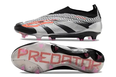 Adidas Predator Elite Laceless FG - Black/Vibrant Orange/Metallic Silver