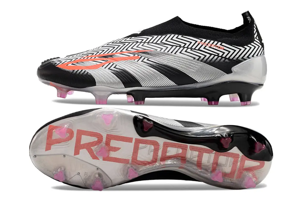 Adidas Predator Elite Laceless FG - Black/Vibrant Orange/Metallic Silver
