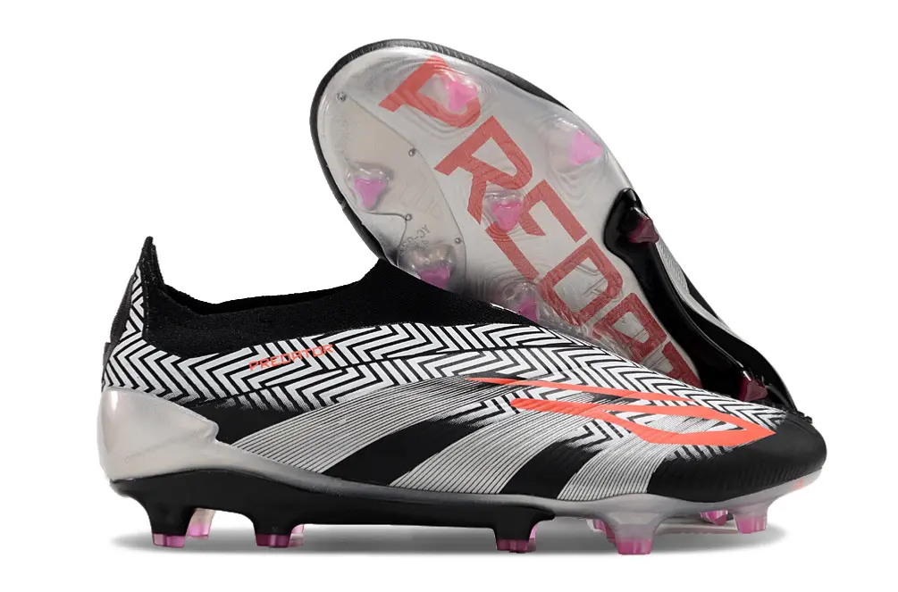Adidas Predator Elite Laceless FG - Black/Vibrant Orange/Metallic Silver