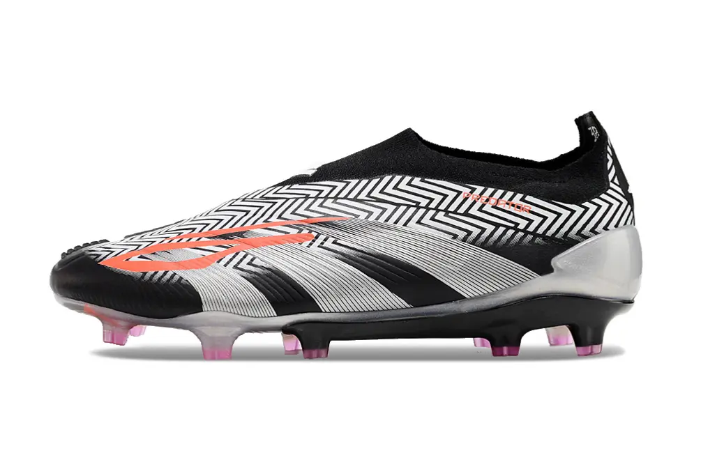 Adidas Predator Elite Laceless FG - Black/Vibrant Orange/Metallic Silver