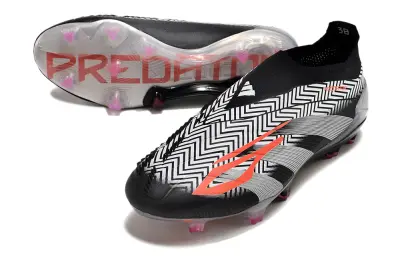 Adidas Predator Elite Laceless FG - Black/Vibrant Orange/Metallic Silver