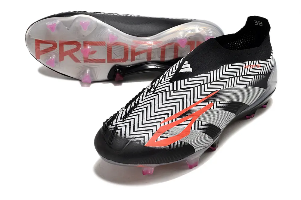 Adidas Predator Elite Laceless FG - Black/Vibrant Orange/Metallic Silver