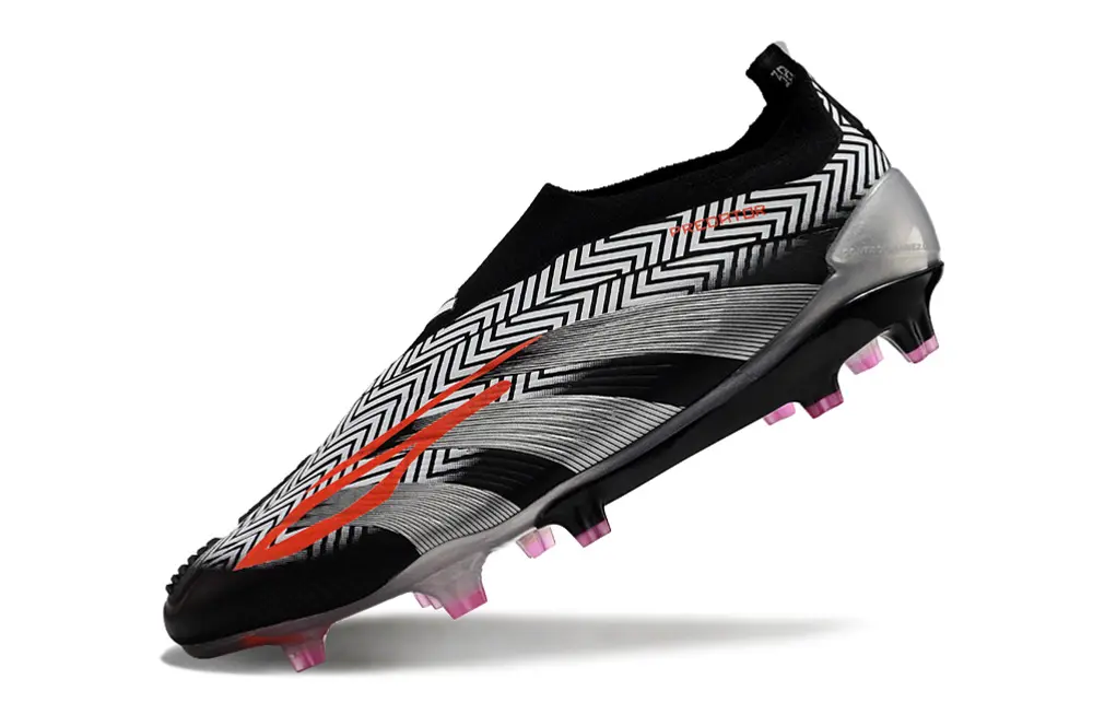 Adidas Predator Elite Laceless FG - Black/Vibrant Orange/Metallic Silver
