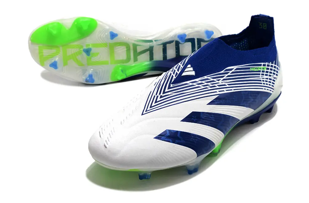 Adidas Predator Elite Laceless FG - Blue/White/Neon Green