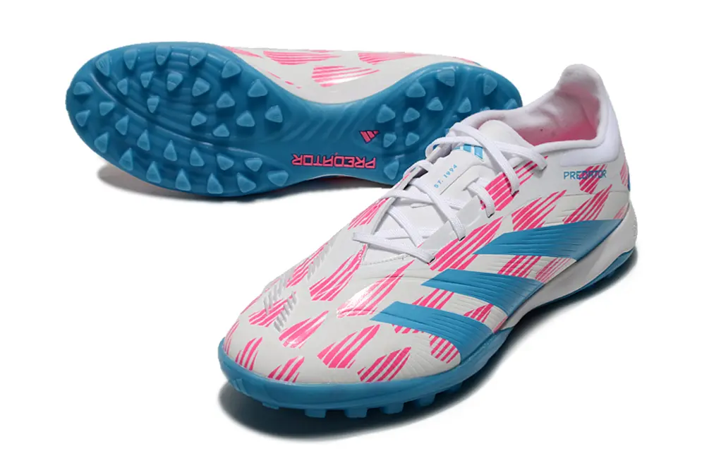 Adidas Predator 24 Elite TF - White/Aqua Blue/Pink Burst