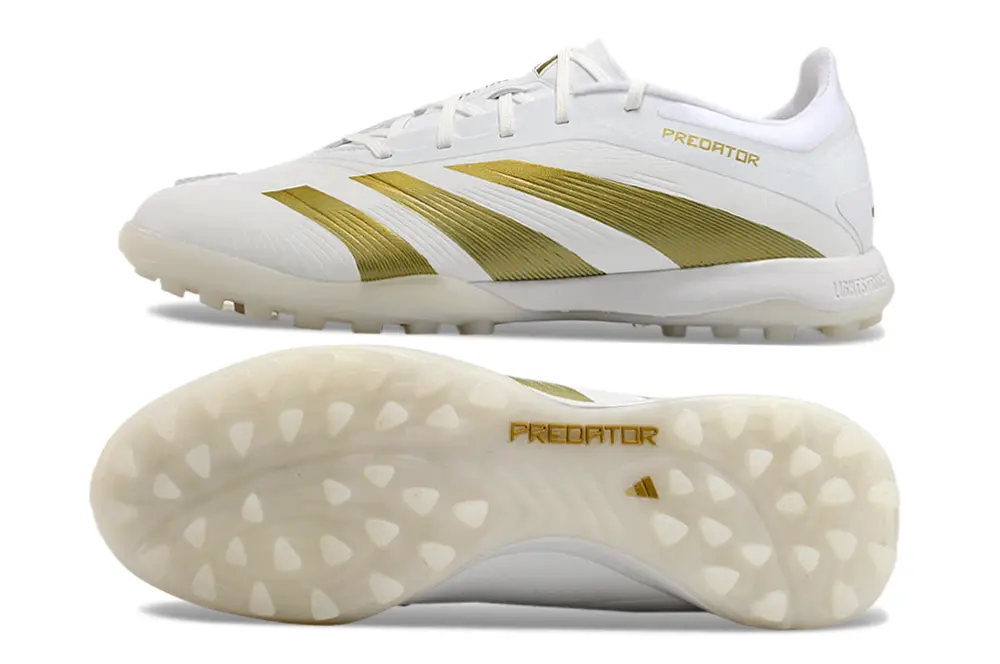 Adidas Predator 24 Elite TF - White/Gold Accents/Clean White