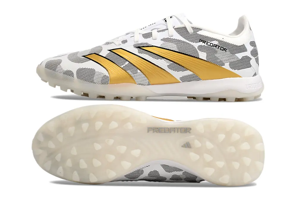 Adidas Predator 24 Elite TF - White/Gold Accent/Black Detailing