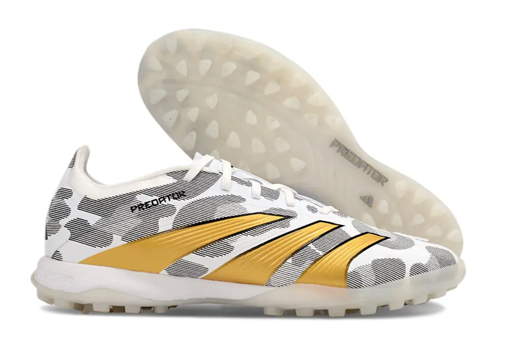 Adidas Predator 24 Elite TF - White/Gold Accent/Black Detailing