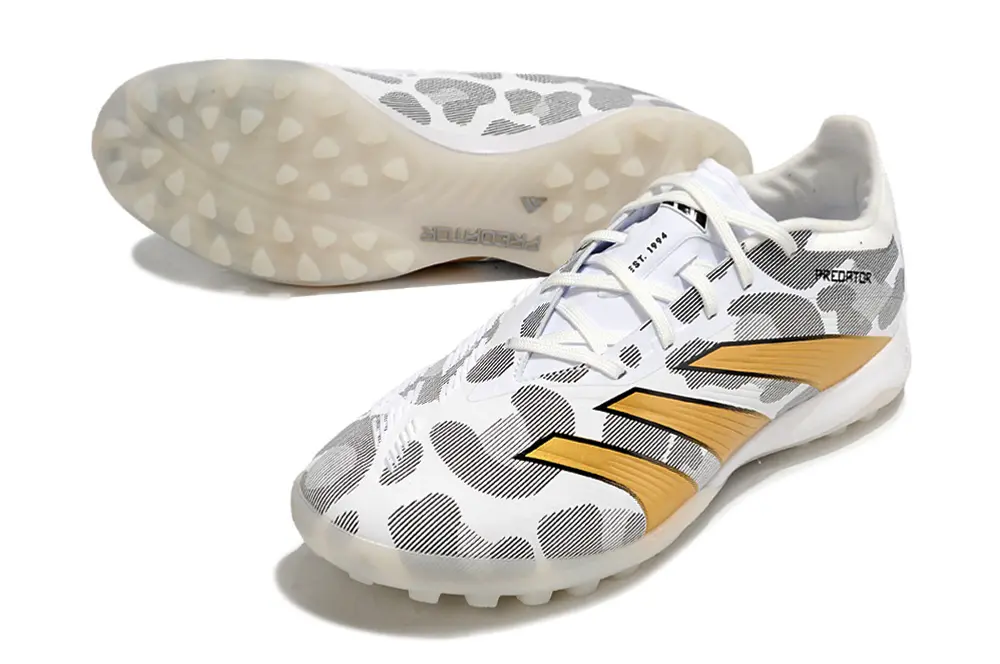 Adidas Predator 24 Elite TF - White/Gold Accent/Black Detailing