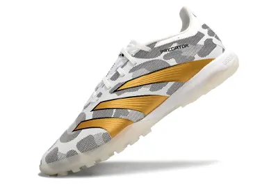 Adidas Predator 24 Elite TF - White/Gold Accent/Black Detailing
