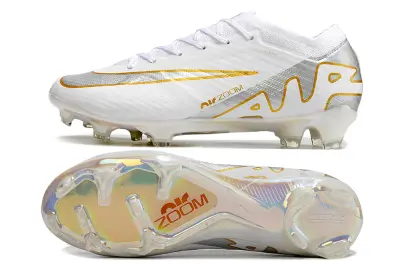 Nike Air Zoom Mercurial Vapor 15 Elite FG - White/Metallic Gold/Iridescent Silver