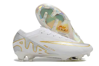 Nike Air Zoom Mercurial Vapor 15 Elite FG - White/Metallic Gold/Iridescent Silver