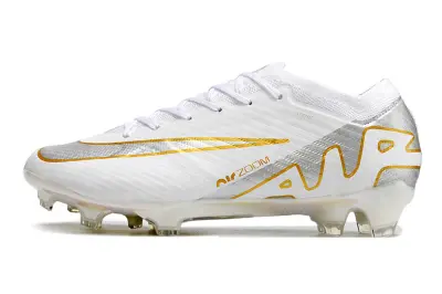 Nike Air Zoom Mercurial Vapor 15 Elite FG - White/Metallic Gold/Iridescent Silver