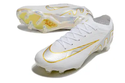 Nike Air Zoom Mercurial Vapor 15 Elite FG - White/Metallic Gold/Iridescent Silver