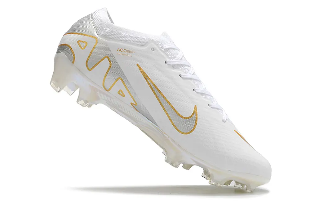 Nike Air Zoom Mercurial Vapor 15 Elite FG - White/Metallic Gold/Iridescent Silver