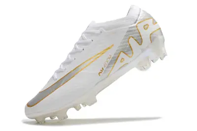 Nike Air Zoom Mercurial Vapor 15 Elite FG - White/Metallic Gold/Iridescent Silver