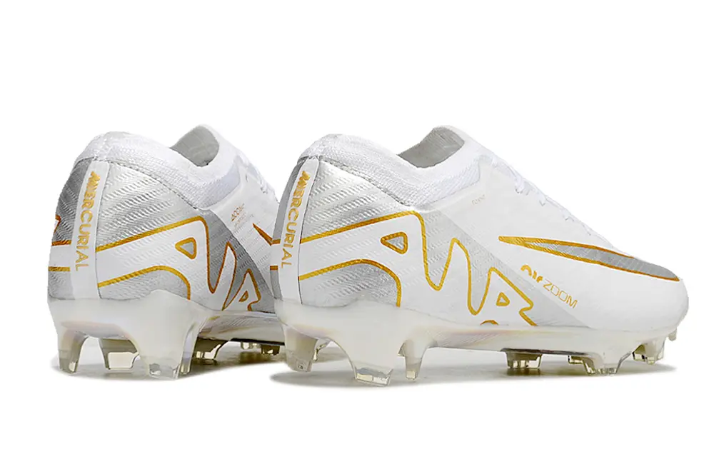 Nike Air Zoom Mercurial Vapor 15 Elite FG - White/Metallic Gold/Iridescent Silver