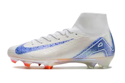 Nike Air Zoom Mercurial Superfly 10 Elite FG - White/Blue Glitter/Orange Accent