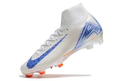 Nike Air Zoom Mercurial Superfly 10 Elite FG - White/Blue Glitter/Orange Accent