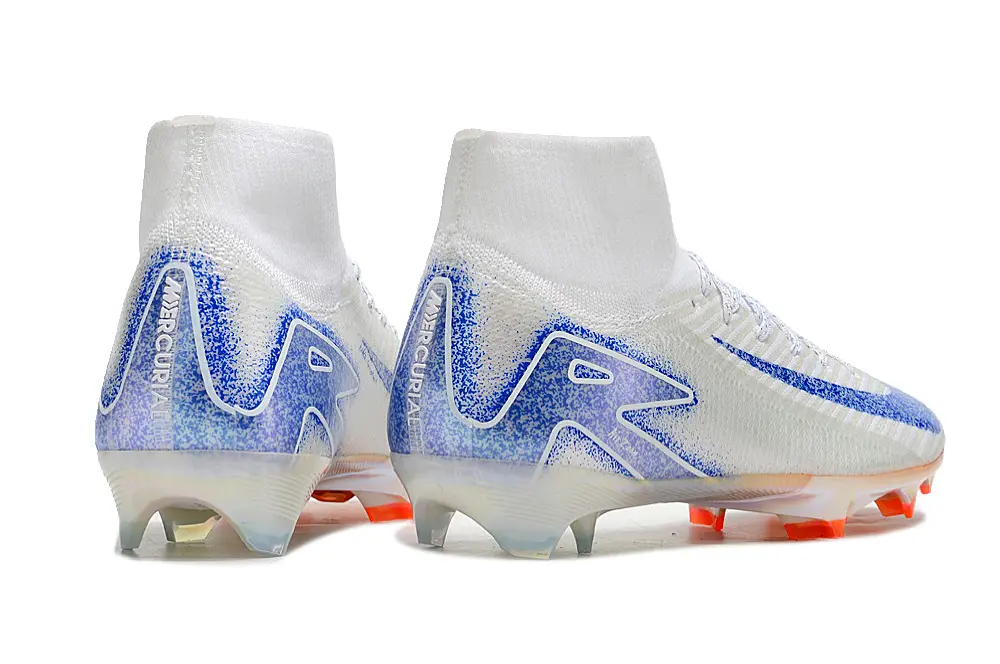 Nike Air Zoom Mercurial Superfly 10 Elite FG - White/Blue Glitter/Orange Accent