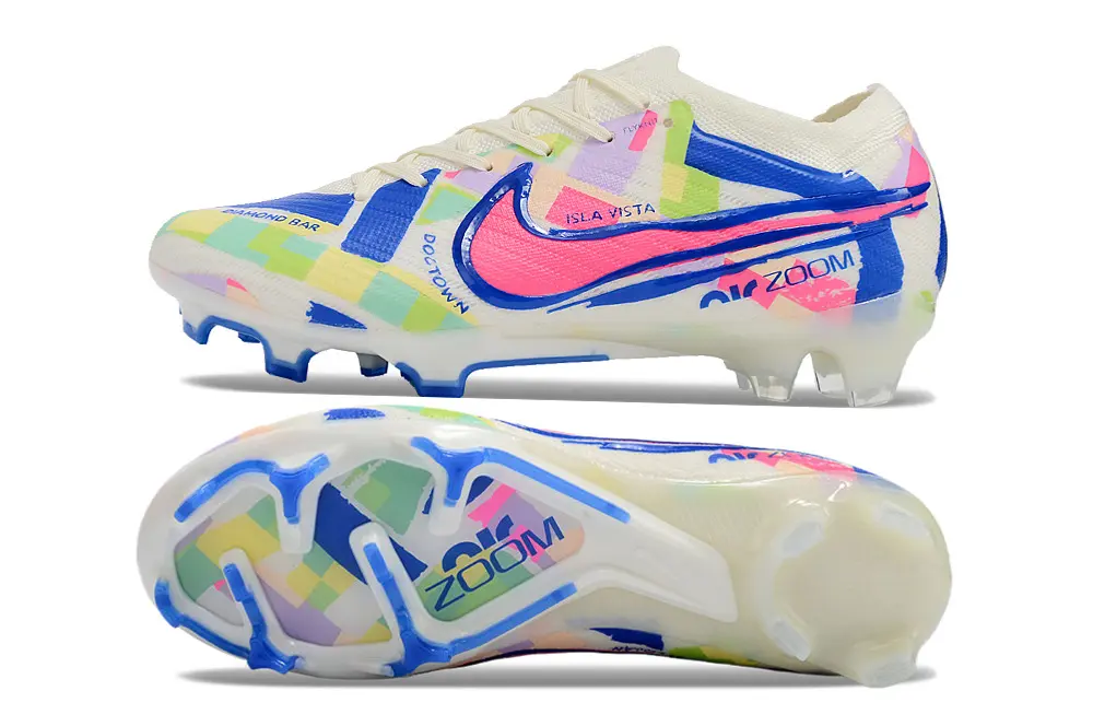 Nike Air Zoom Mercurial Vapor 15 Elite FG - White/Electric Blue/Pink Flash