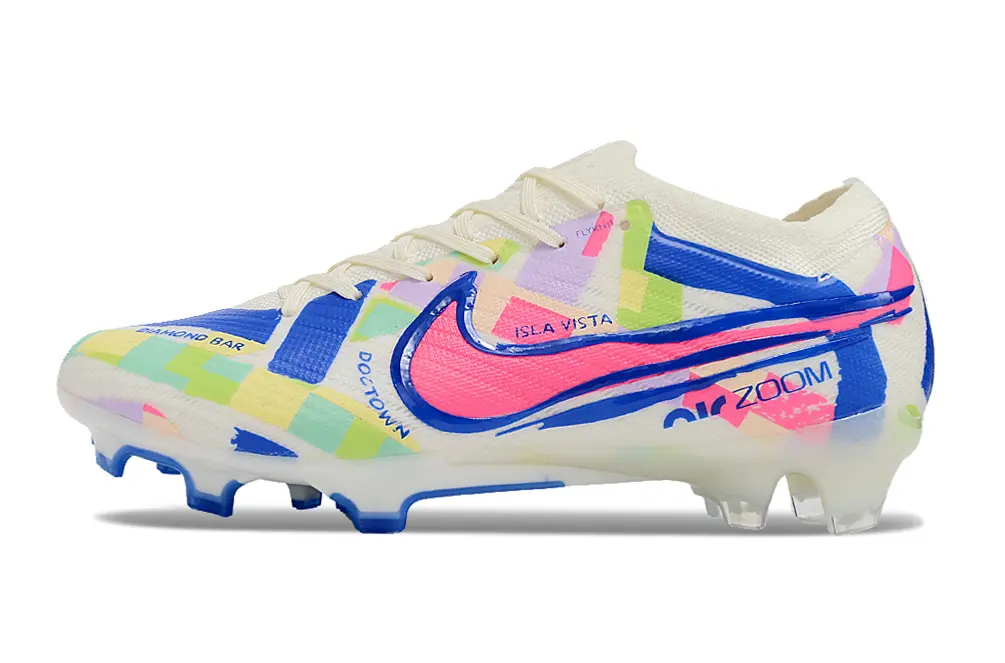 Nike Air Zoom Mercurial Vapor 15 Elite FG - White/Electric Blue/Pink Flash