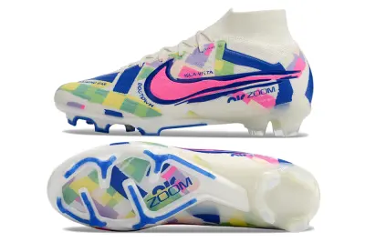 Nike Air Zoom Mercurial Superfly 10 Elite FG - White/Neon Pink/Deep Blue