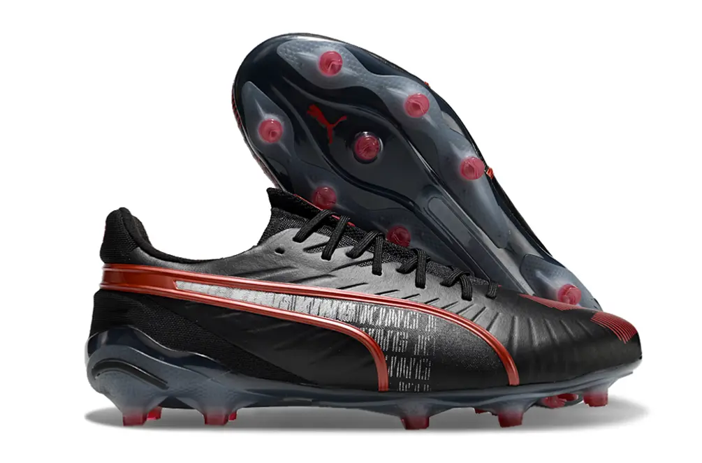 Puma King Ultimate AG - Black/Crimson Red/Steel Grey
