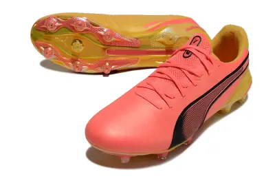 Puma King Ultimate AG Artificial Ground Soccer Cleats - Pink/Bright Pink/Electric Yellow