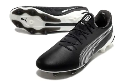 Puma King Ultimate AG Artificial Ground Soccer Cleats - Black/Midnight Black/Crystal White