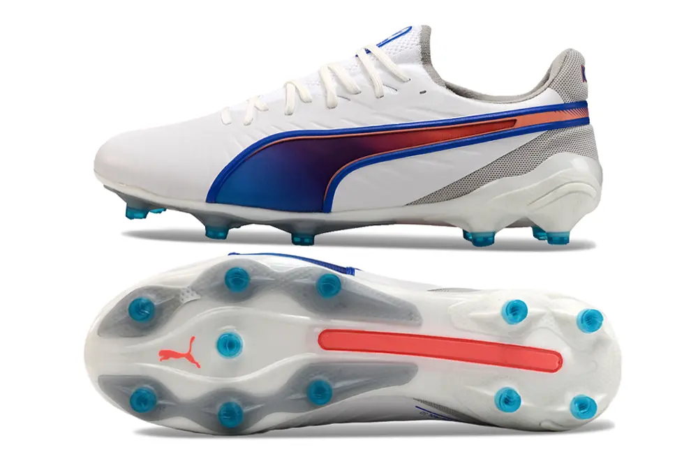 Puma King Ultimate AG - White/Electric Blue/Pink Flash