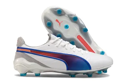 Puma King Ultimate AG - White/Electric Blue/Pink Flash