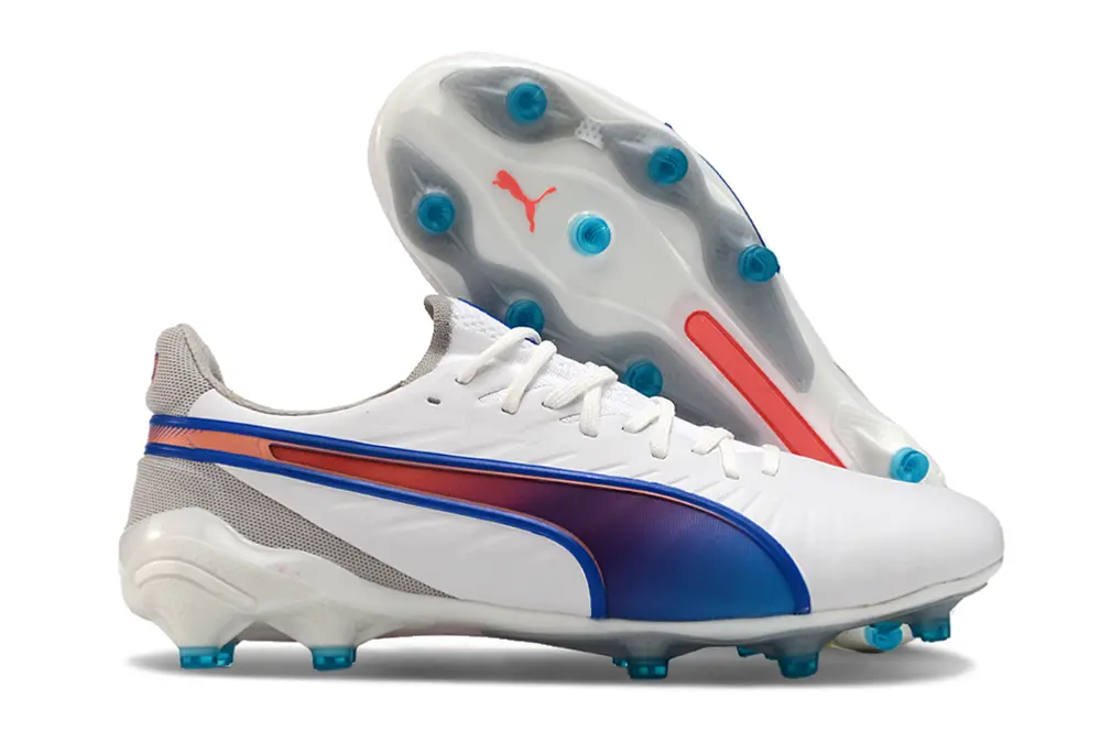 Puma King Ultimate AG - White/Electric Blue/Pink Flash
