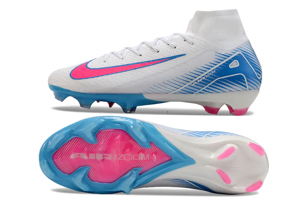 Nike Air Zoom Mercurial Superfly 10 Elite FG - White/Sky Blue/Hot Pink