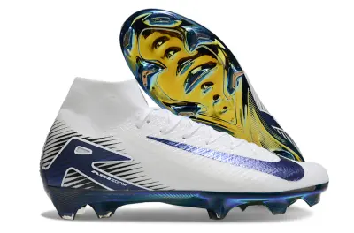 Nike Air Zoom Mercurial Superfly 10 Elite FG - White/Navy Blue/Yellow