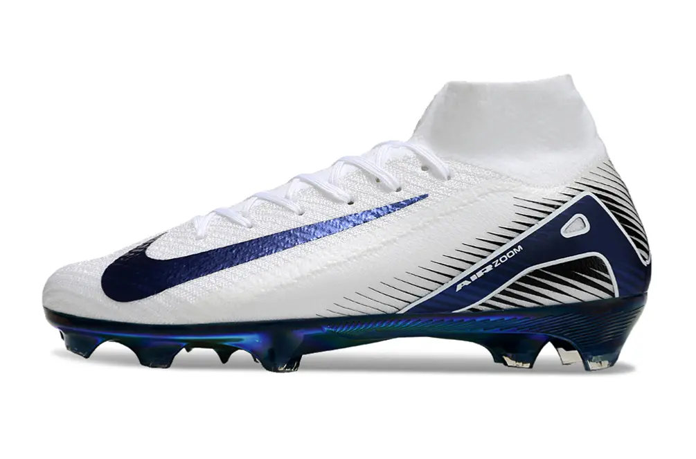 Nike Air Zoom Mercurial Superfly 10 Elite FG - White/Navy Blue/Yellow
