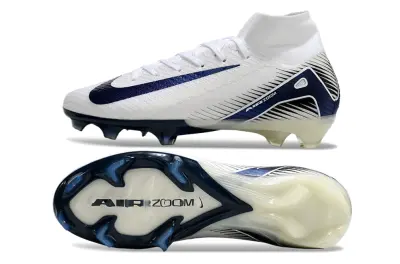 Nike Air Zoom Mercurial Superfly 10 Elite FG - White/Navy Blue/Solar Yellow