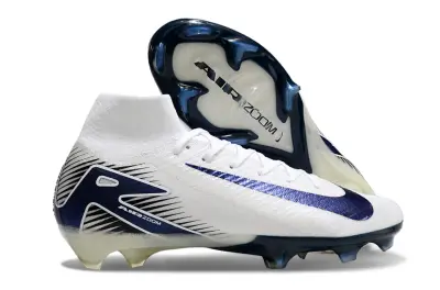 Nike Air Zoom Mercurial Superfly 10 Elite FG - White/Navy Blue/Solar Yellow