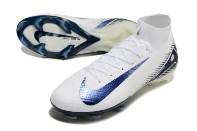 Nike Air Zoom Mercurial Superfly 10 Elite FG - White/Navy Blue/Solar Yellow