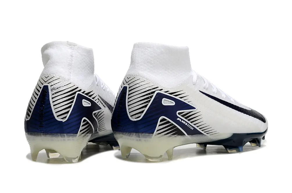 Nike Air Zoom Mercurial Superfly 10 Elite FG - White/Navy Blue/Solar Yellow