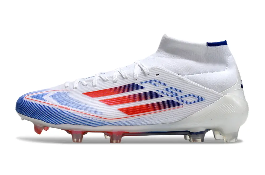 Adidas F50 Elite Mid FG - White/Blue Flame/Crimson Burst